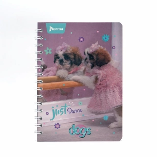 Cuaderno Argollado Frances Cuadro Chico Dogs Norma Just dance 100 Hojas