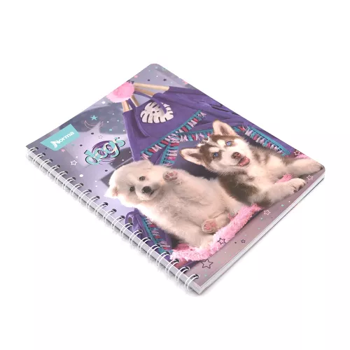 Cuaderno Argollado Frances Cuadro Chico Dogs Smile -Dogs 100 Hojas
