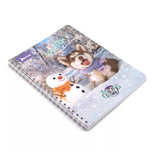 Cuaderno Argollado Frances Cuadro Chico Dogs Winter wonderland - Dogs 100 Hojas