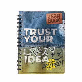 Cuaderno Argollado Frances Cuadro Chico Jean Book Trust your crazy idea 100 Hojas
