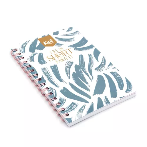 Cuaderno Argollado Frances Cuadro Chico Kiut Life is short enjoy it 100 Hojas