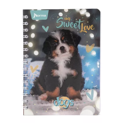 Cuaderno Argollado Frances Cuadro Grande Dogs My sweet love - Dogs 100 Hojas