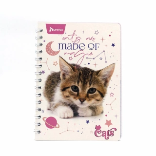 Cuaderno Argollado Frances Cuadro Grande Dogs Norma Cats are made of magic 100 Hojas