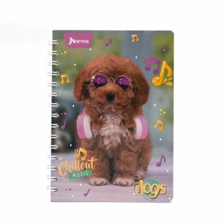 Cuaderno Argollado Frances Cuadro Grande Dogs Norma Chillout music 100 Hojas
