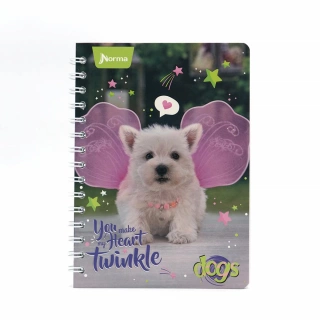 Cuaderno Argollado Frances Cuadro Grande Dogs Norma You make my heart twinkle 100 Hojas