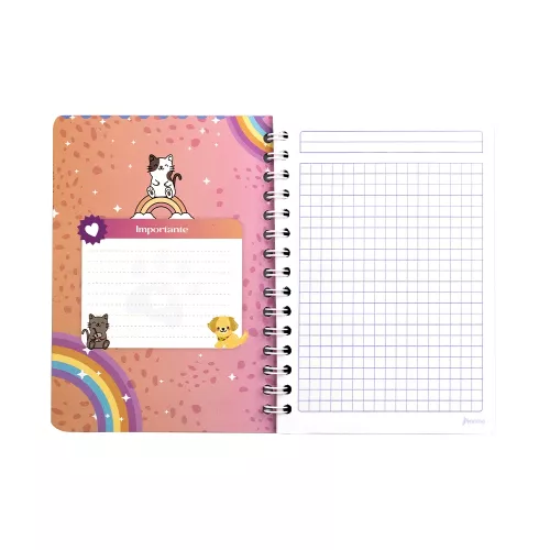 Cuaderno Argollado Frances Cuadro Grande Dogs Princess Dogs 100 Hojas