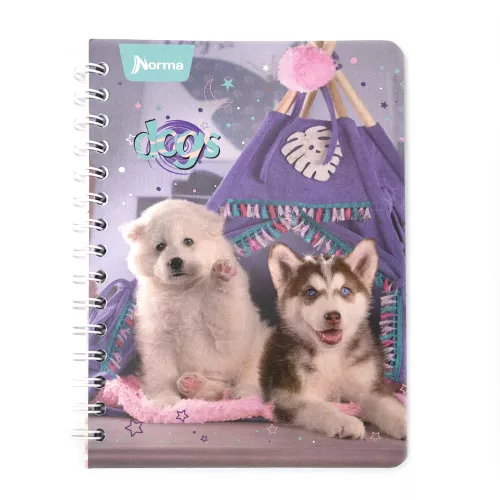 Cuaderno Argollado Frances Cuadro Grande Dogs Smile -Dogs 100 Hojas