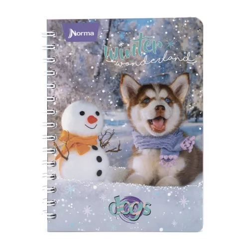 Cuaderno Argollado Frances Cuadro Grande Dogs Winter wonderland - Dogs 100 Hojas