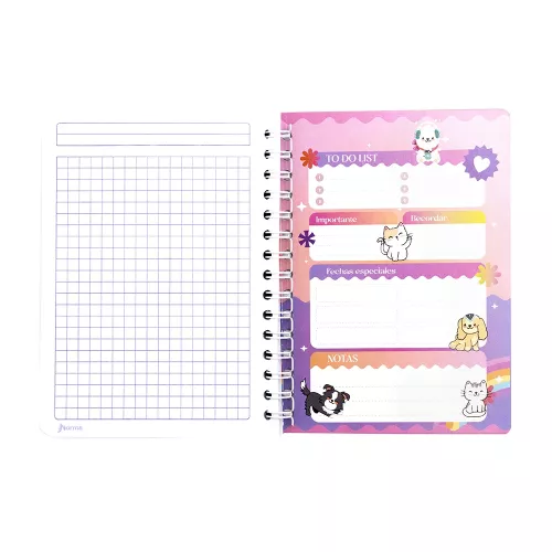 Cuaderno Argollado Frances Cuadro Grande Dogs You are magic - Cats 100 Hojas