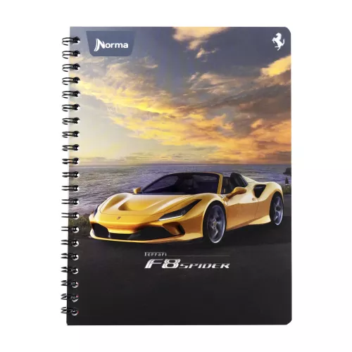 Cuaderno Argollado Frances Cuadro Grande Ferrari F8 Spider 100 Hojas