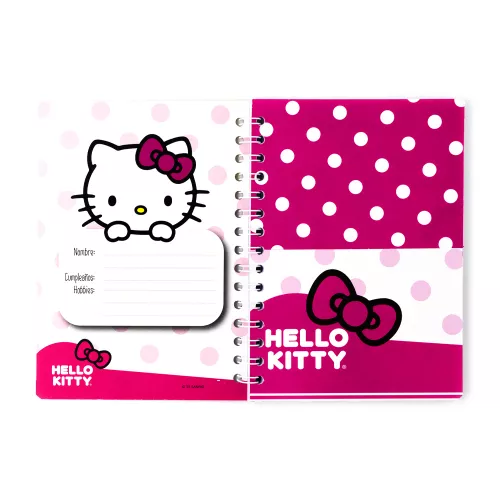 Cuaderno Argollado Frances Cuadro Grande Hello Kitty Yeah wow 100 Hojas
