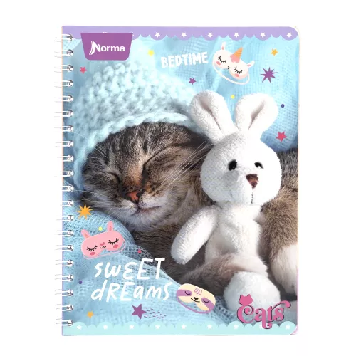 Cuaderno Argollado Frances Raya Dogs Sweet Dreams - Cats 100 Hojas