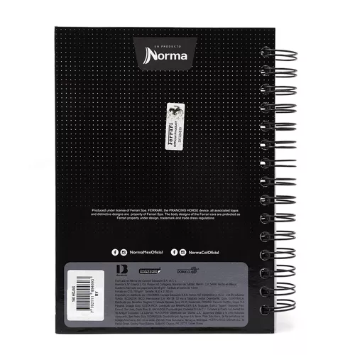 Cuaderno Argollado Frances Raya Ferrari  Red and black 160 Hojas