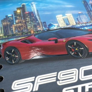 Cuaderno Argollado Frances Raya Ferrari F8 100 Hojas