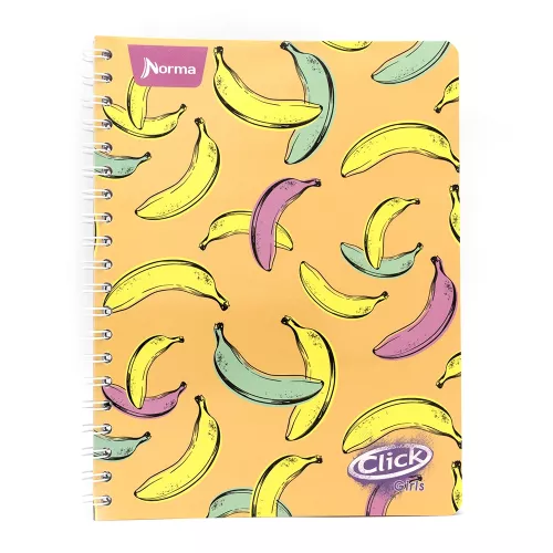 Cuaderno Argollado Profesional Cuadro Chico Click Girls Bananas 100 Hojas