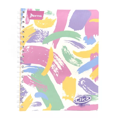 Cuaderno Argollado Profesional Cuadro Chico Click Girls Colorful canvas 100 Hojas