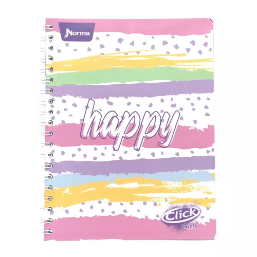 Cuaderno Argollado Profesional Cuadro Chico Click Girls Happy 100 Hojas