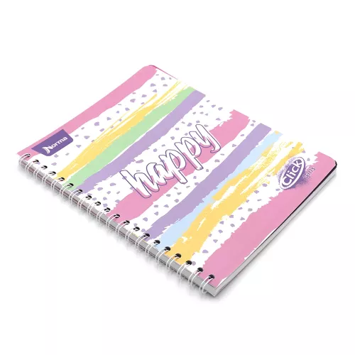 Cuaderno Argollado Profesional Cuadro Chico Click Girls Happy 100 Hojas
