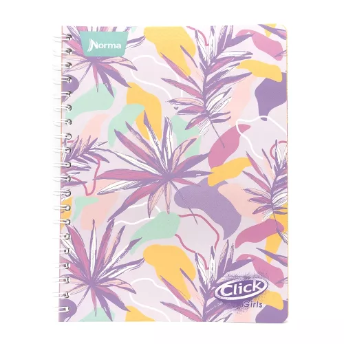 Cuaderno Argollado Profesional Cuadro Chico Click Girls Leaves 100 Hojas