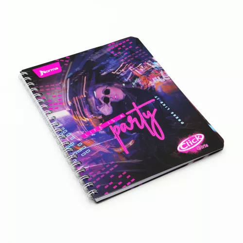Cuaderno Argollado Profesional Cuadro Chico Click Girls Life is a party 100 Hojas