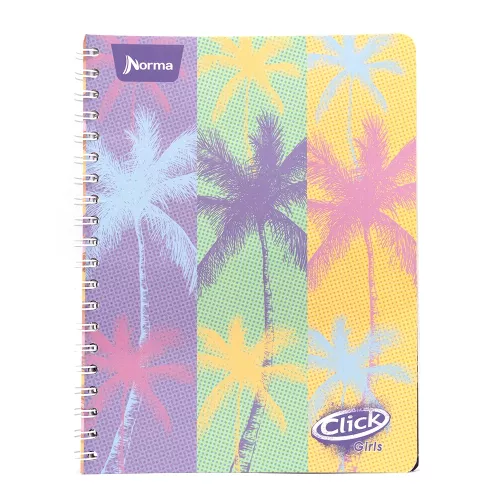 Cuaderno Argollado Profesional Cuadro Chico Click Girls Palms 100 Hojas