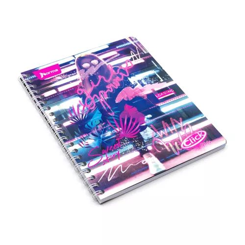 Cuaderno Argollado Profesional Cuadro Chico Click Girls Sweet story 100 Hojas