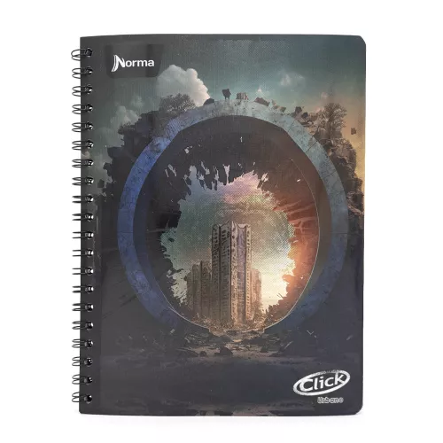 Cuaderno Argollado Profesional Cuadro Chico Click Urbano Destroyed city ring 100 Hojas