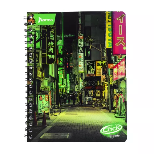 Cuaderno Argollado Profesional Cuadro Chico Click Urbano Neo Tokyo 100 Hojas