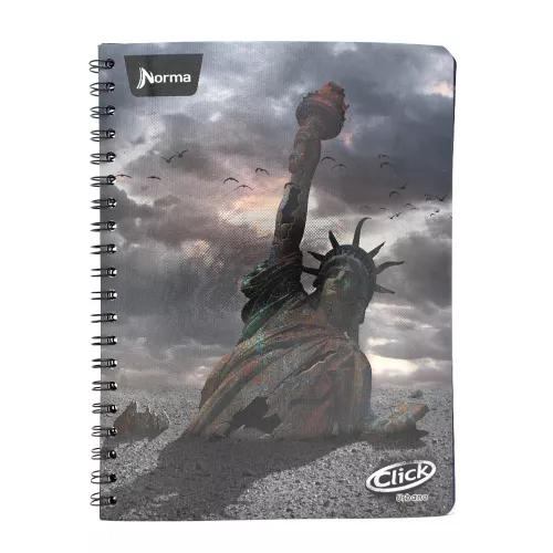 Cuaderno Argollado Profesional Cuadro Chico Click Urbano Statue of Liberty 100 Hojas
