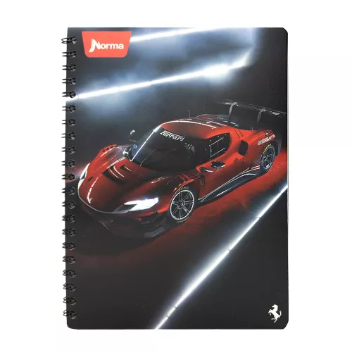 Cuaderno Argollado Profesional Cuadro Chico Ferrari Metalizado Futuristic 100 Hojas