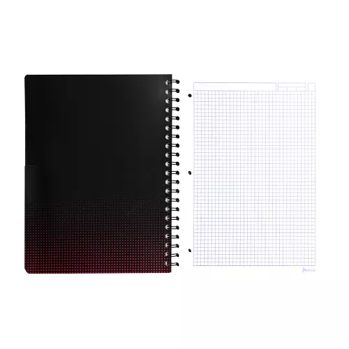 Cuaderno Argollado Profesional Cuadro Chico Ferrari Metalizado Futuristic lines 100 Hojas