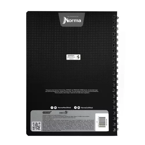 Cuaderno Argollado Profesional Cuadro Chico Ferrari Metalizado Futuristic lines 100 Hojas