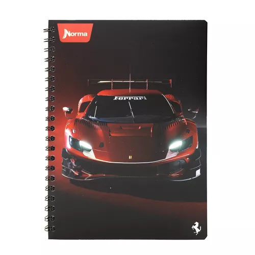 Cuaderno Argollado Profesional Cuadro Chico Ferrari Metalizado Midnight 100 Hojas