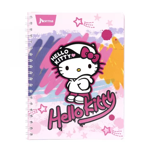 Cuaderno Argollado Profesional Cuadro Chico Hello Kitty Hip- Hop 100 Hojas