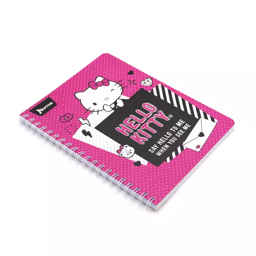 Cuaderno Argollado Profesional Cuadro Chico Hello Kitty Say Hello to me when you see me 100 Hojas