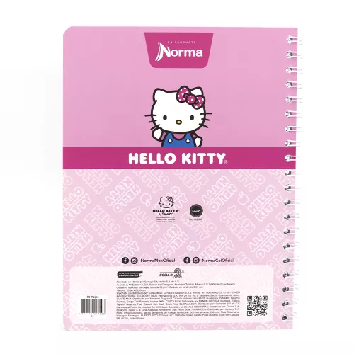 Cuaderno Argollado Profesional Cuadro Chico Hello Kitty Say Hello to me when you see me 100 Hojas