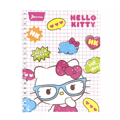 Cuaderno Argollado Profesional Cuadro Chico Hello Kitty Well done 100 Hojas