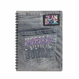 Cuaderno Argollado Profesional Cuadro Chico Jean Book Normal is boring 100 Hojas