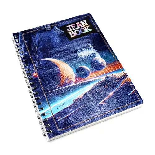 Cuaderno Argollado Profesional Cuadro Chico Jean Book Revolution Blue space 100 Hojas