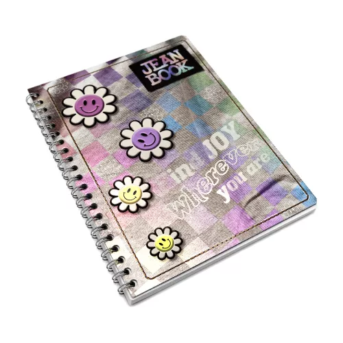 Cuaderno Argollado Profesional Cuadro Chico Jean Book Revolution Find joy 100 Hojas
