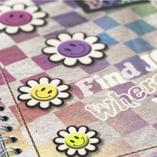 Cuaderno Argollado Profesional Cuadro Chico Jean Book Revolution Find joy 100 Hojas
