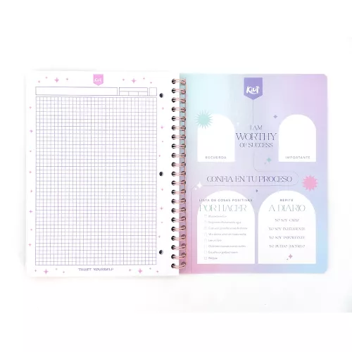Cuaderno Argollado Profesional Cuadro Chico Kiut Look For Something positive each day 100 Hojas