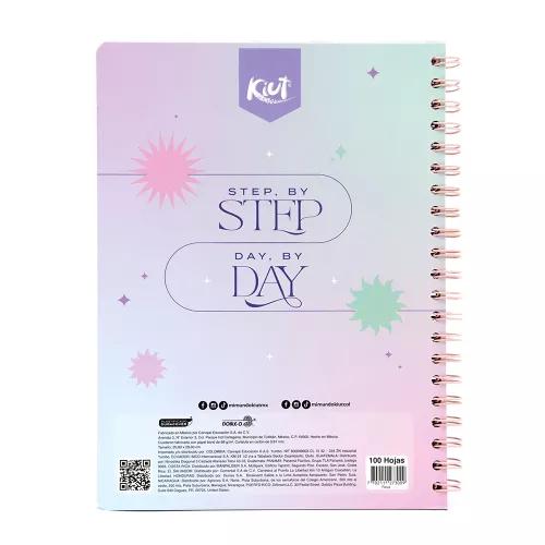 Cuaderno Argollado Profesional Cuadro Chico Kiut Look For Something positive each day 100 Hojas