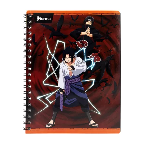 Cuaderno Argollado Profesional Cuadro Chico Naruto Sasuke e Itachi 100 Hojas