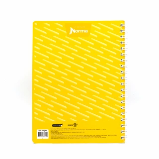 Cuaderno Argollado Profesional Cuadro Chico Norma Amarillo 100 Hojas