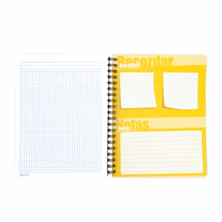 Cuaderno Argollado Profesional Cuadro Chico Norma Amarillo 100 Hojas