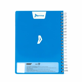 Cuaderno Argollado Profesional Cuadro Chico Polycover Norma Azul 200 Hojas