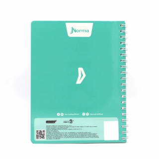 Cuaderno Argollado Profesional Cuadro Chico Polycover Norma Azul Pastel 100 Hojas
