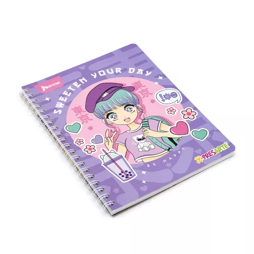 Cuaderno Argollado Profesional Cuadro Chico Xpresarte Tendencias Sweeten your Day Be Happy 90 Hojas