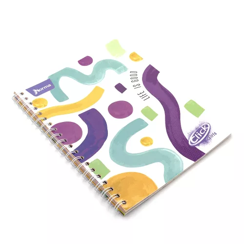 Cuaderno Argollado Profesional Cuadro Grande Click Girls Life is good 100 Hojas
